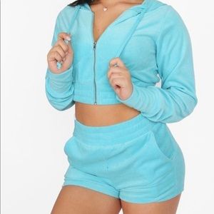 Terry Tracksuit Pair Aqua Blue